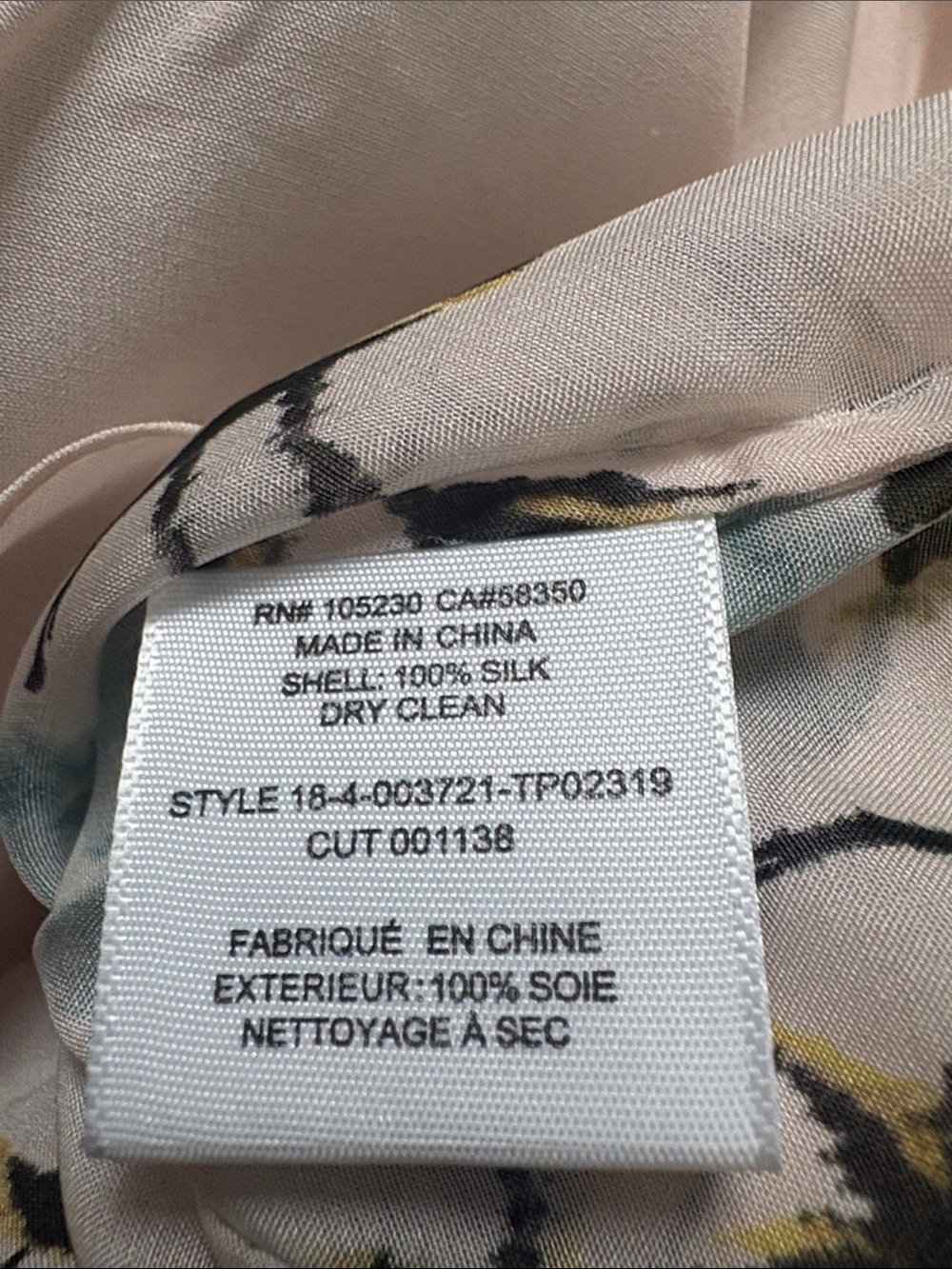Joie Pale Pink Floral & Bird-Print Ruffle-Neck Silk beautiful Blouse - Picture 8 of 8